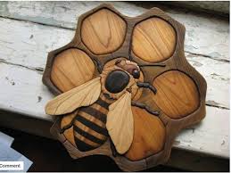 Puzzle Apiculture Wood Bees Intarsia Wood Intarsia Woodworking
