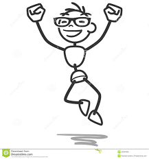 Illustration About Vector Stick Figure Illustration Happy Successful Stick Man Jumping With Fists Illustration Of Happy Stick Figures Stick Man Illustration