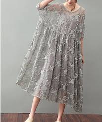 Loose Silk Cotton Dress Short Sleeve Long Dress With Lining Maxi Dress Party Dress Cocktail Dress Beach Dress Plus Size Clothing Abiti Corti Vestiti Di Cotone Maxi Vestiti