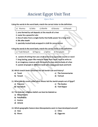 Ancient egypt arts & architecture. Ancient Egypt Unit Assessment Answer Key Teaching Resources