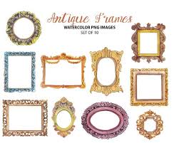 Free for commercial use high quality images Antique Frames Clipart Watercolor Home Decor Clip Art Etsy