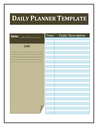 Daily time sheet name department location time record for: 47 Printable Daily Planner Templates Free In Word Excel Pdf