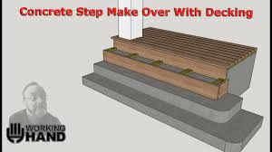 Click to see full answer. Concrete Step Make Over With Wood Decking Youtube