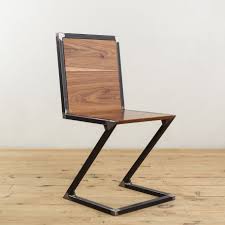 Walnut And Raw Steel Z Chair Planos De Muebles Muebles Hierro Y Madera Mesas Madera Y Hierro