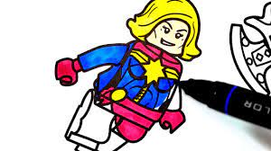 Watch as we draw and then color in lego captain americasubscribe for more drawing videos!!! Lego Superheroes Coloring Captain Marvel Thor Youtube