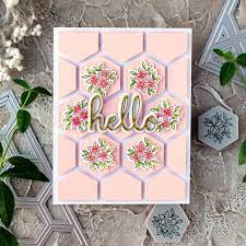 Lachristanel I M On Pinkfreshstudio Blog Today Sharing Two Simple Cards Featuring Beautiful Simply Diamonds And Hexagon Cards Floral Cards Cards Handmade