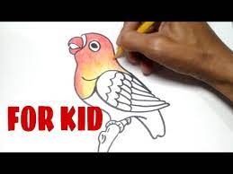 Mau membuat sketsa gambar burung lovebird? Menggambar Burung Love Bird For Kid Youtube