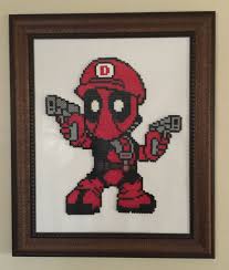 Deadpool Mario Large Pixel Art Perler Hama Beads Perler Bead Mario Pixel Art Artkal Bead
