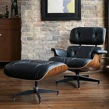 Amazon Com Mid Century Lounge Chair With Ottoman Classic Lounge Chair Top Grain Leat In 2020 Mid Century Lounge Chairs Lounge Chairs Living Room Black Lounge Chair