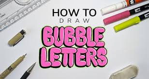 Bubbles fonts · a alloy ink by wepfont · bubble bobble by almarkhatype · reglisse by youssef habchi · chibold by alexatype · cute jellyfish by . How To Draw Bubble Letters Step By Step Tutorial 2020 Lettering Daily