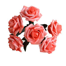 How to use pantone's lively coral in your wedding. Wedding Flowers Coral Artificial Flowers Real Like Coral Roses 72 Stems For Wedding Bouquet Wedding Party Decoration Table Centerpieces Buy Online In Brunei At Brunei Desertcart Com Productid 41832164