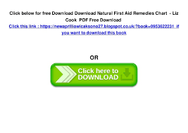 Download Natural First Aid Remedies Chart Liz Cook Pdf