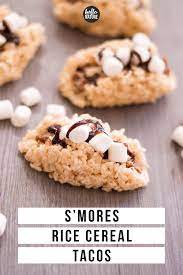 S Mores Dessert Recipe S Mores Rice Cereal Tacos Recipe Dessert Taco Desserts Dessert Recipes