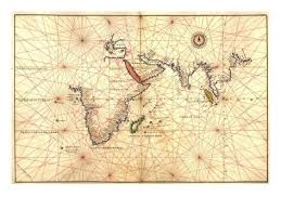 1544 nautical map of the indian ocean with terra incognito