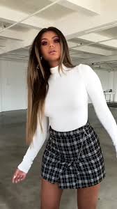 Black And White Plaid Skirt Outfit Ideas Pin By Ashley On Fashion Look Book Fashion Outfits Fashion Pinterest Outfits