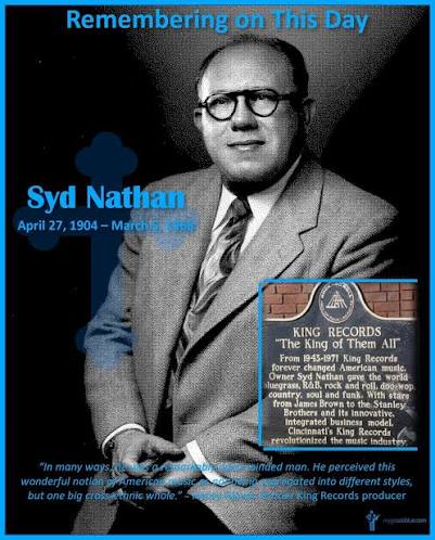 ✝️ SYD NATHAN | MARCH 5, 1968 ✝️ Remembering on this day one of early bluegrass music's more colorful characters, recording business pioneer Syd Nathan, a 2006 IBMA Hall of Fame inductee