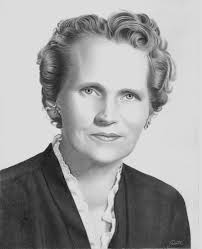 Pencil drawing of Alda Fugal Gardner's official portrait for induction into  the Afton Hall of Fame