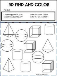 Practice counting and tracing the geometric shape heart in this printable worksheet. 3d Shapes Worksheet 1st Grade