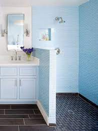 Doorless Showers Bathrooms Remodel Small Bathroom Half Wall Shower