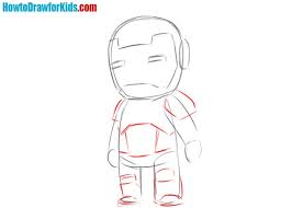 So, we draw two elongated rectangles in place of the eyes and we outline the borders of the yellow part of the helmet. How To Draw Iron Man Easy Drawing Tutorial For Kids