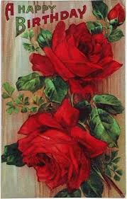 Birthday Wishes In Germany Red Rose Birthday Card From Germany Vintage Birthday Cards Vintage Greeting Cards Postcard