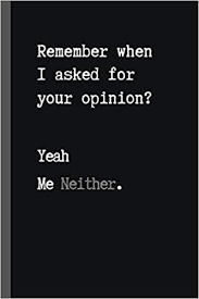 The structure is the following as you can see, this essay was much better formulated (this is a much stronger student), most of the comments have to do with word choice and formulation. Remember When I Asked For Your Opinion Yeah Me Neither 6 X 9 Funny Lined Notebook 120 Pgs Perfect Gift Notepad Diary Journal To Do Daily Notebook Goals Blog Log Ideas Quotes