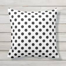 Black And White Polka Dot Outdoor Cushions Black Polka Dots On White Background Throw Pillow Zazzle Com Throw Pillows Pillows Black Polka Dot