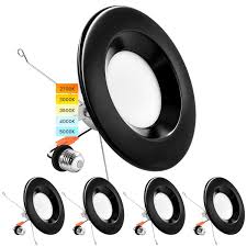 Get free shipping on qualified led, retrofit recessed lighting kits or buy online pick up in store today in the lighting department. Luxrite 5 6 Led Recessed Retrofit Downlight 14w 90w 5 Color Options Dimmable Can Light Wet Rated Black Trim 4 Pack Overstock 34035355