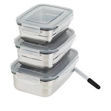 Metal food containers are 100% recyclable, without experiencing loss in quality. Wolfgang Puck 3 Piece Stainless Steel Food Storage Containers 9358587 Hsn