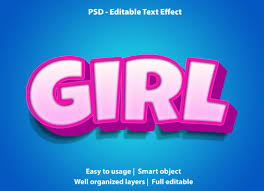 Download Text Effect Girl Premium Graphic By Yosiduck Creative Fabrica SVG Cut Files
