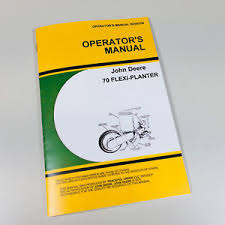 Details About Operators Manual For John Deere 70 Flexi Planter Owners Seed Adjustments Rates