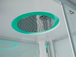 If you'll add a bench, install the bench before the vapor membrane. Complete Steam Shower 2 Sliding Doors And 2 Fixed Glass Panels With Overhead Shower