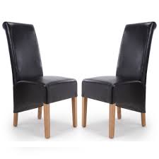 6 dining room chairs, black leather chairs. Dining Chairs Shankar Krista Black Bonded Leather Chairs