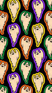 Halloween Ghosts Pattern Edgy Wallpaper Trippy Wallpaper Wall Collage