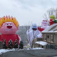 Best attraction to neighbors and guests. Bloomingdale Nj Christmas Decorations Tower Over Man S House