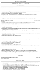 Privacy Compliance Resume Sample Mintresume