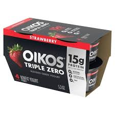 Oikos Triple Zero Strawberry Greek Yogurt 4ct 5 3oz Cups Target