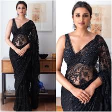Badman's board parineeti chopra, followed by 659 people on pinterest. Parineeti Chopra Black Net Embroidered Latest Stylish Sarees Indian Dresses