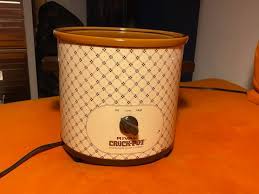 This measures 7 1/2 deep, 9 1/2 across the hand. Vintage Rival Crock Pot Stoneware Slow Cooker 180 Ppm Lead In The Food Surface 14 000 Ppm Lead In The Power Cord