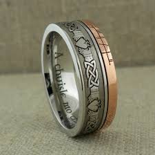 Celtic Claddagh Wedding Ring With Customized Ogham Script Rail Etsy In 2020 Claddagh Ring Wedding Claddagh Wedding Wedding Rings