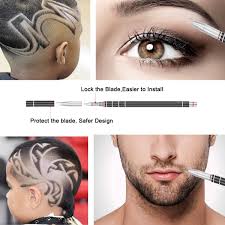Hair Tattoo Trim Hair Razor Pen For Hair Design Stainless Steel Face  Shaping Device, Engraved Pen/ 10 Blades/ Tweezer Hair Styling Eyebrows  Beards Razor Tool : Amazon.in: Health & Personal Care