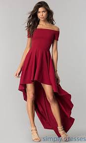 Shop Off The Shoulder Party Dresses At Simply Dresses Cheap Semi Formal Dresses Under 100 High Low Party Dresses Formal Dresses With Sleeves Banquet Dresses