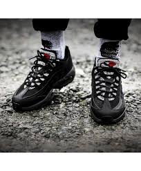Nike Air Max 95 Black Grey Red Trainers Clearance Ropa
