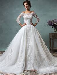 Backlakegirls Real 2017 Wedding Dress With Big Detachable Train Tulle Lace Applique Bride Gown Vestido De Noiva 2016 Wedding Dresses Wedding Dresses Lace Wedding Dresses