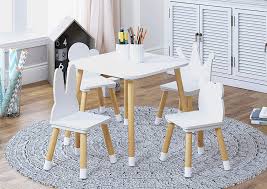 Create a study space fit for your little academic with kids desks, study tables and desk chairs. Amazon Com Utex Kids Table With 4 Chairs Set Kid Table And Chairs Set For Girls Toddlers Boys 5 Piece Kiddy Table And Chair Set White Kitchen Dining
