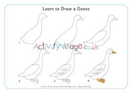 Draw a sideways letter 'u' shape for the beak. Learn To Draw A Goose