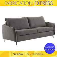 Le canapé convertible vous permet de profiter d'un salon accueillant et chaleureux. Canape Convertible Victor Tissu Gris Milome