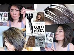 How To Do Highlights At Home Diy Highlight Colorista Kit By Loreal Paris Review Youtub Diy Highlights Hair Blonde Highlights On Dark Hair Colorista Hair Dye