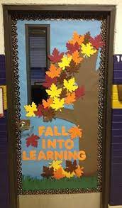 Add a glittered pumpkin to a twig wreath to make your front door shine. Fall Door Decoration Ideas For The Classroom Fall Classroom Decorations School Door Decorations Fall Door Decorations