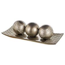 Dublin Decorative Tray And Orbs Balls Set Of 3 Centerpiece Bowl With Balls Decorations Match In 2020 Tray Decor Candle Holder Decor Ball Decorations